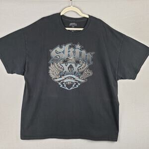 Skin Industries Men's‎ XXL Grunge Graphic Tee Shirt Black Y2K 90s Extreme Sports